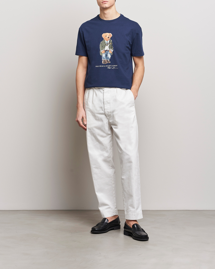 Herre | T-Shirts | Polo Ralph Lauren | Printed Bear Crew Neck T-Shirt Newport Navy