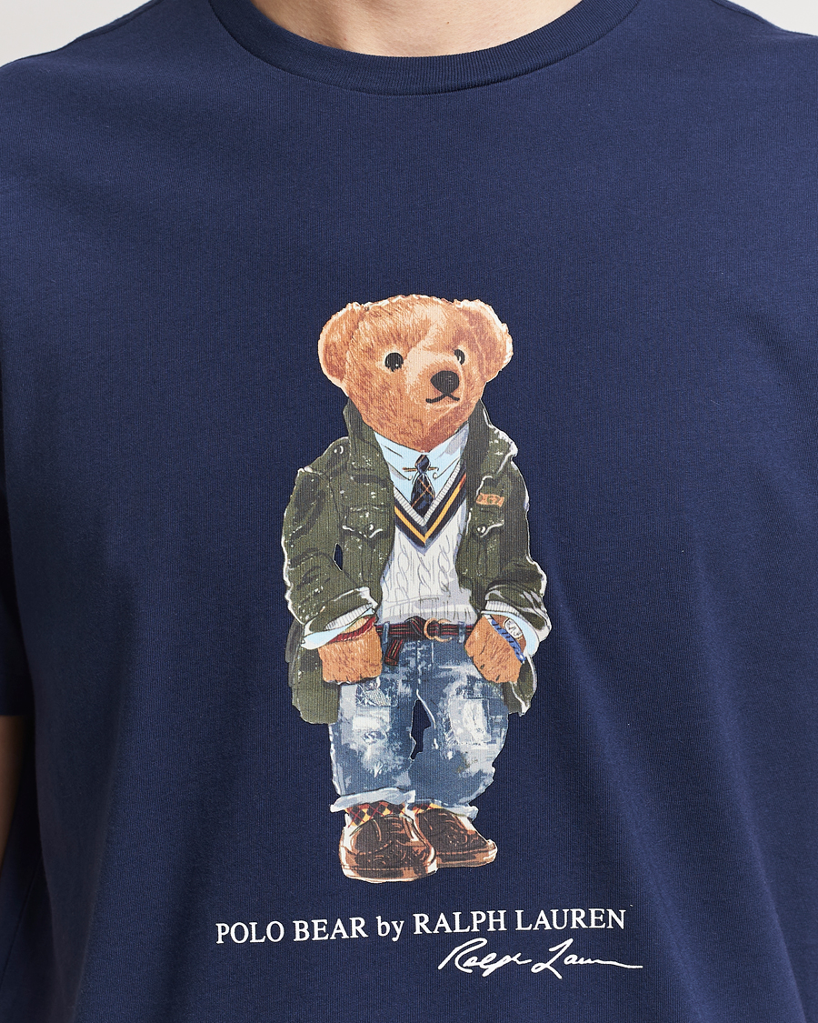 Herre | T-Shirts | Polo Ralph Lauren | Printed Bear Crew Neck T-Shirt Newport Navy