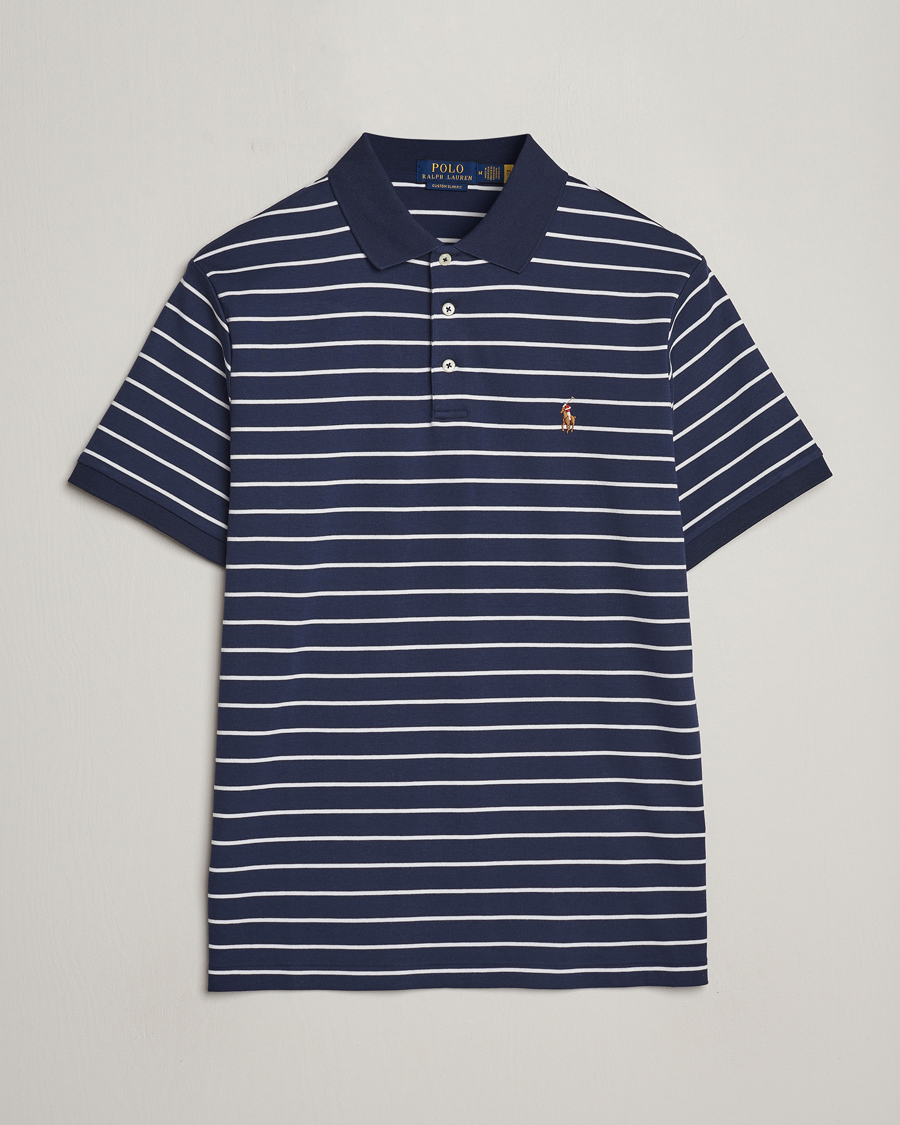 Herre | Pikéer | Polo Ralph Lauren | Luxury Pima Cotton Striped Polo Refined Navy/White