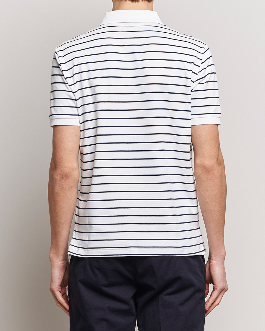 Herre | Pikéer | Polo Ralph Lauren | Luxury Pima Cotton Striped Polo White/Refined Navy