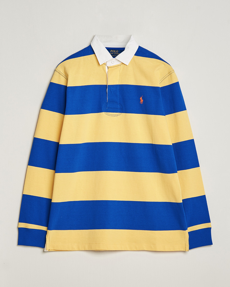 Herre | Gensere | Polo Ralph Lauren | Jersey Striped Rugger Chrome Yellow/Cruise Royal