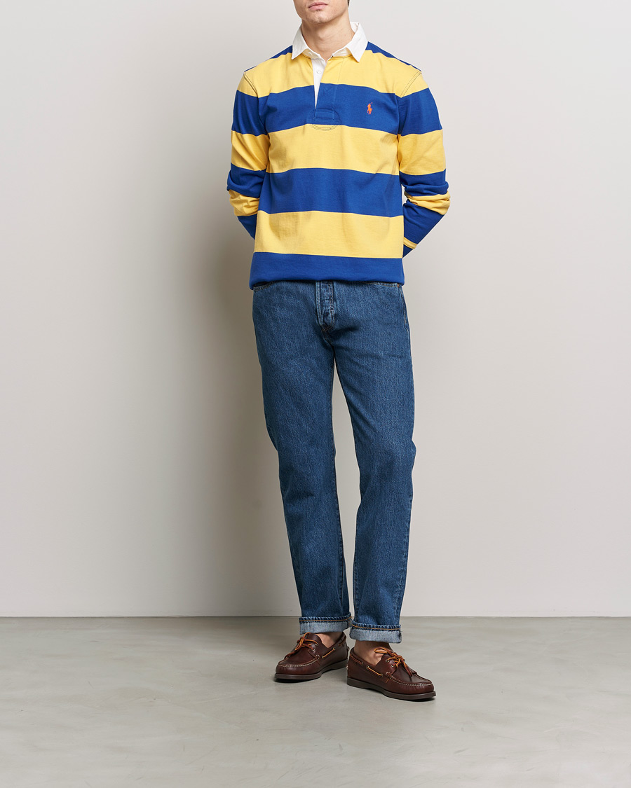 Herre | Gensere | Polo Ralph Lauren | Jersey Striped Rugger Chrome Yellow/Cruise Royal