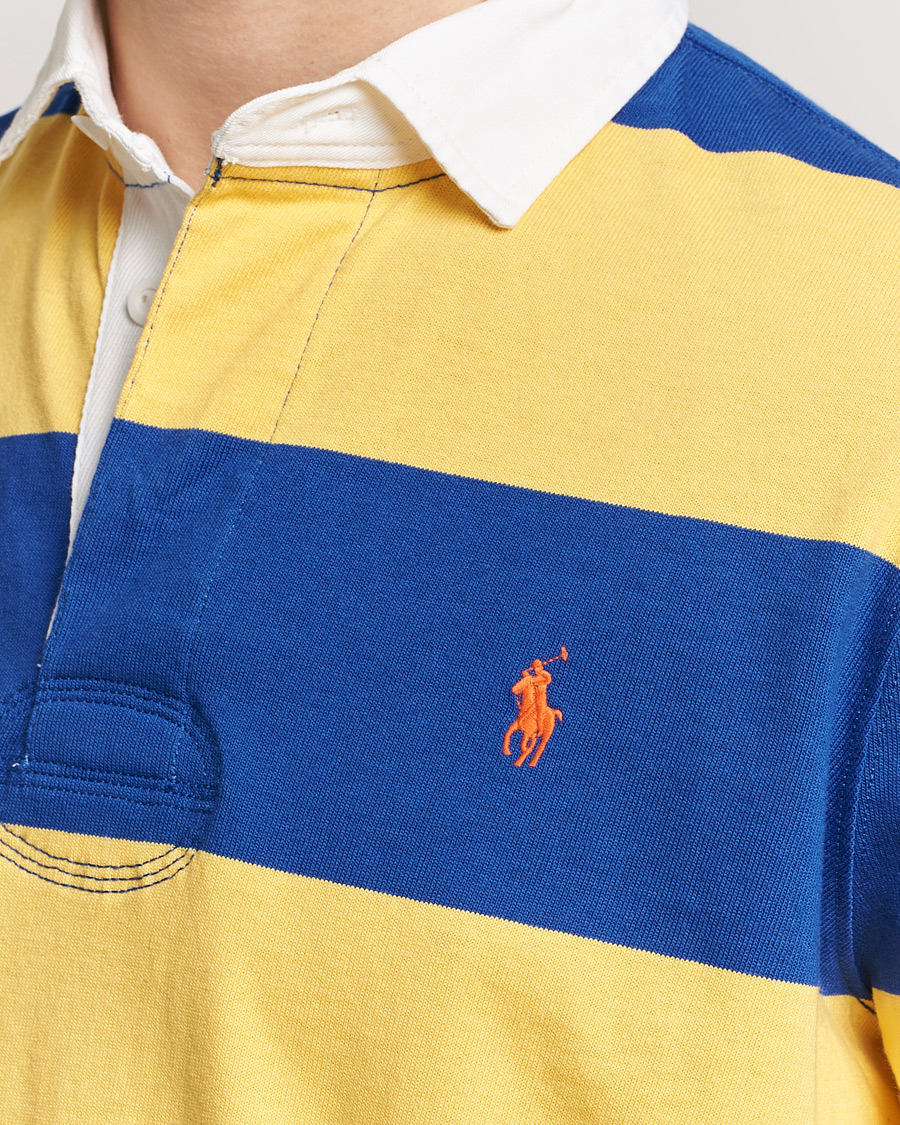 Herre | Gensere | Polo Ralph Lauren | Jersey Striped Rugger Chrome Yellow/Cruise Royal