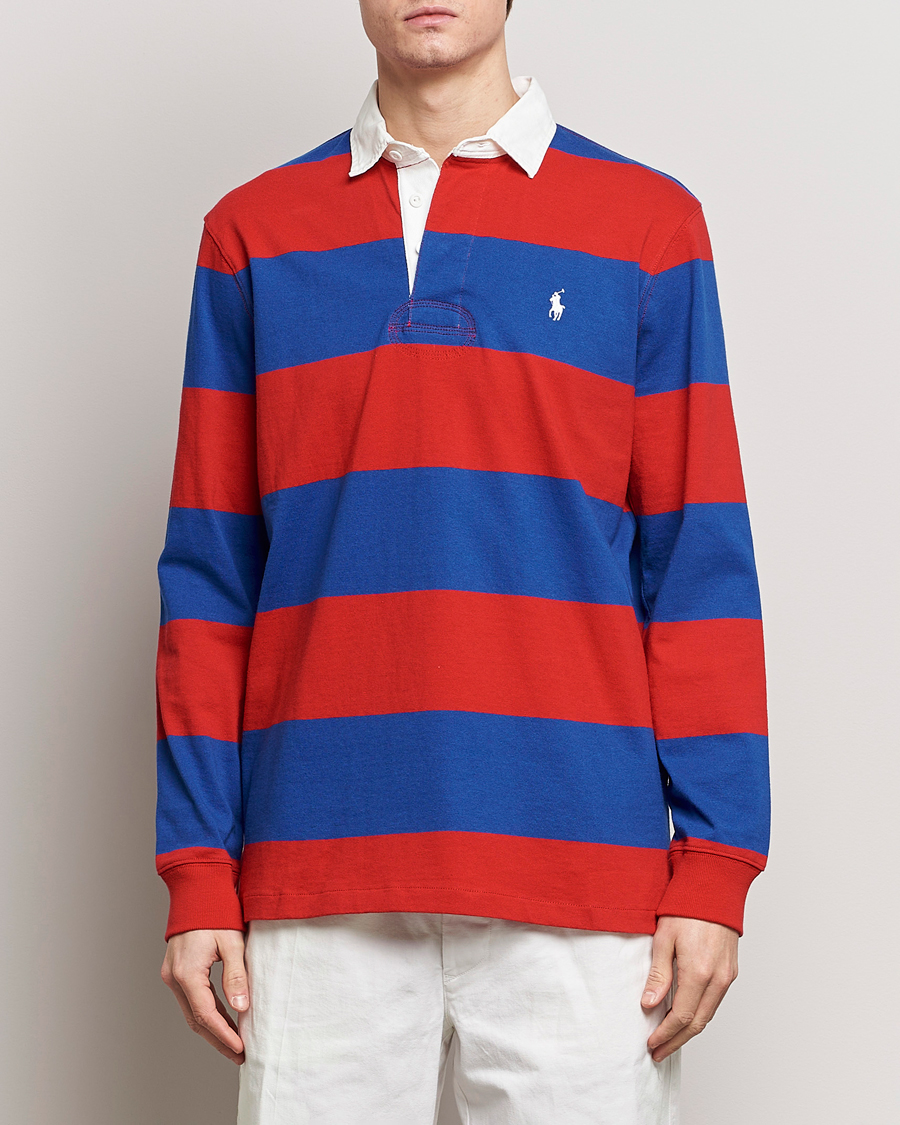 Herre | Salg | Polo Ralph Lauren | Jersey Striped Rugger Red/Rugby Royal