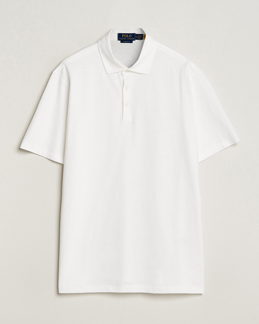 Herre | Pikéer | Polo Ralph Lauren | Cotton/Linen Polo Shirt White