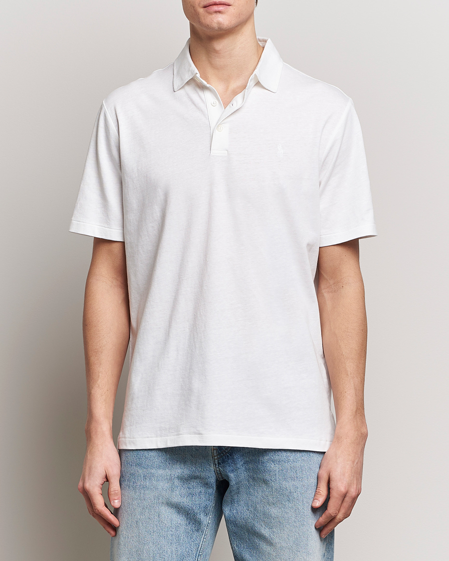 Herre | Pikéer | Polo Ralph Lauren | Cotton/Linen Polo Shirt White