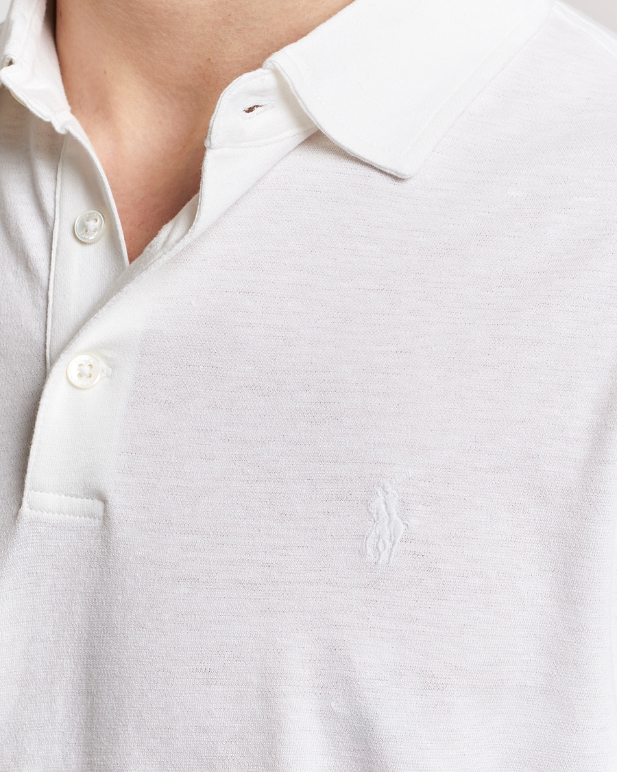 Herre | Pikéer | Polo Ralph Lauren | Cotton/Linen Polo Shirt White