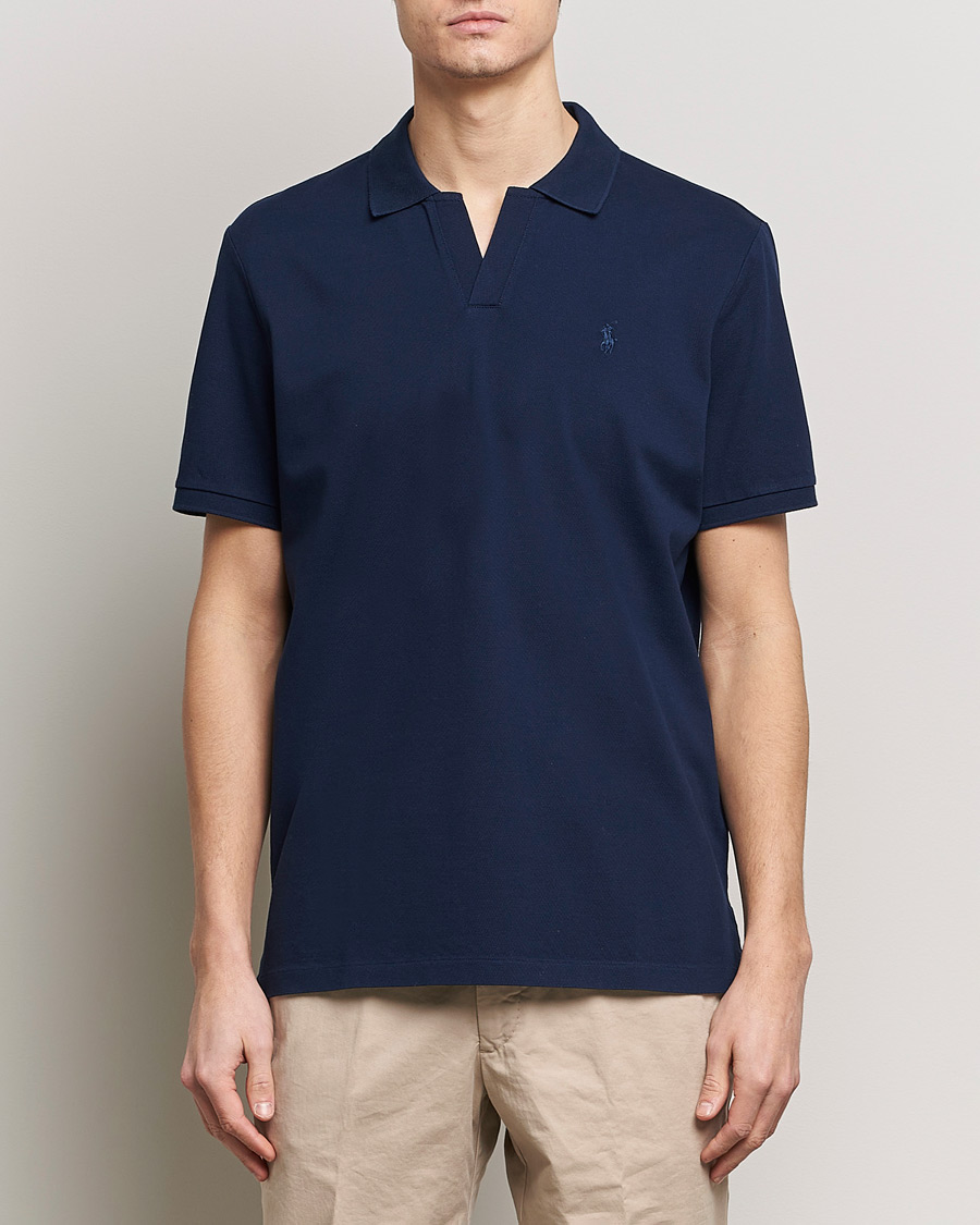 Herre |  | Polo Ralph Lauren | Classic Fit Open Collar Stretch Polo Refined Navy