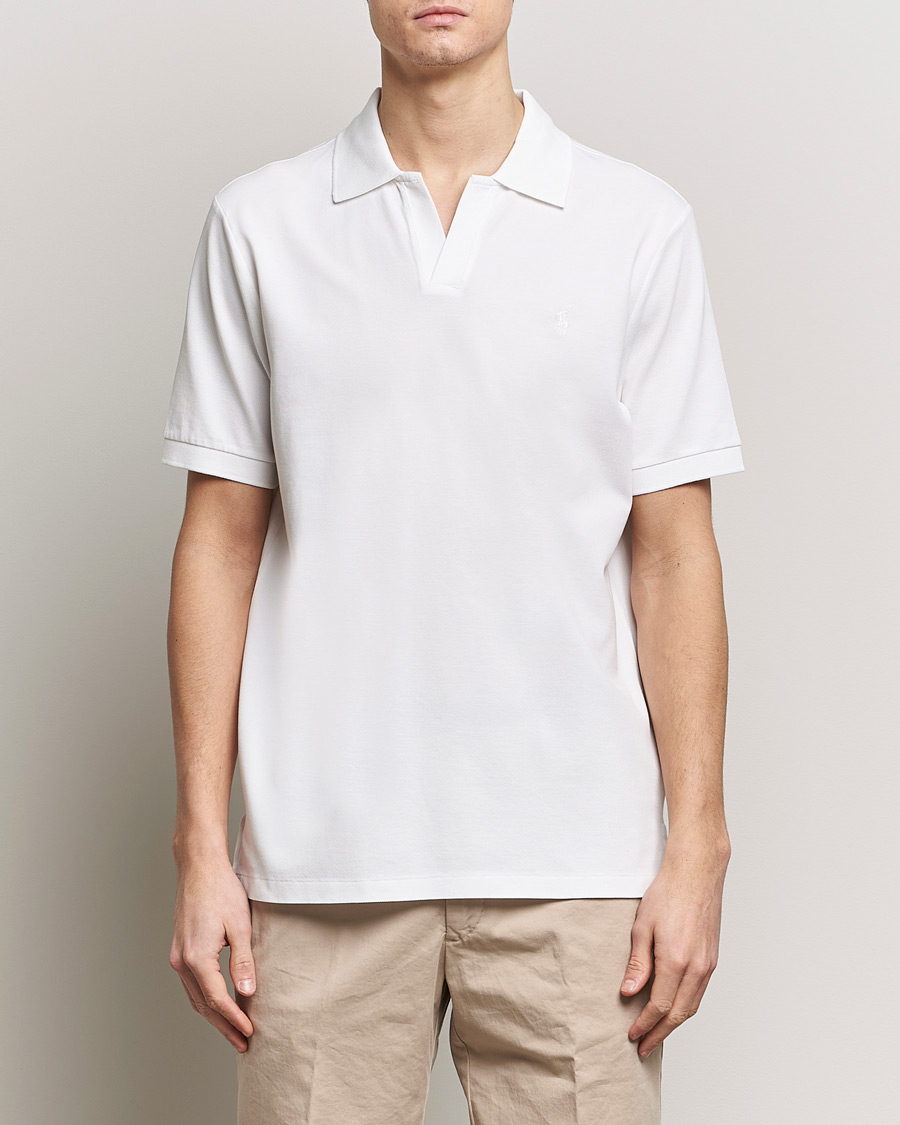 Herre | Pikéer | Polo Ralph Lauren | Classic Fit Open Collar Stretch Polo White