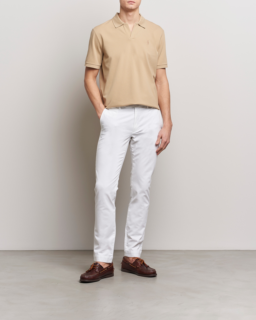Herre | Pikéer | Polo Ralph Lauren | Classic Fit Open Collar Stretch Polo Beige