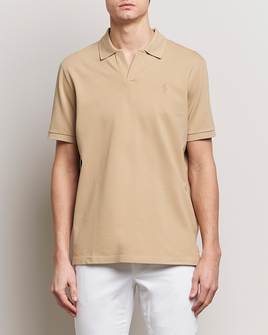 Herre |  | Polo Ralph Lauren | Classic Fit Open Collar Stretch Polo Beige