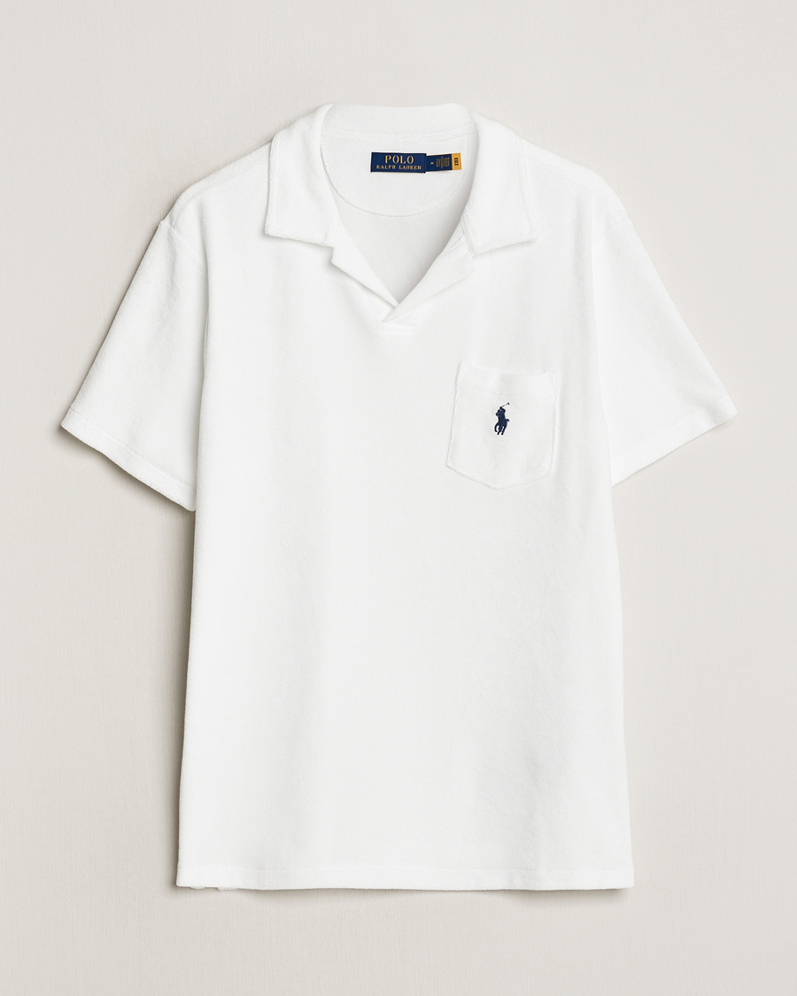 Herre | Pikéer | Polo Ralph Lauren | Cotton Terry Open Collar Polo White