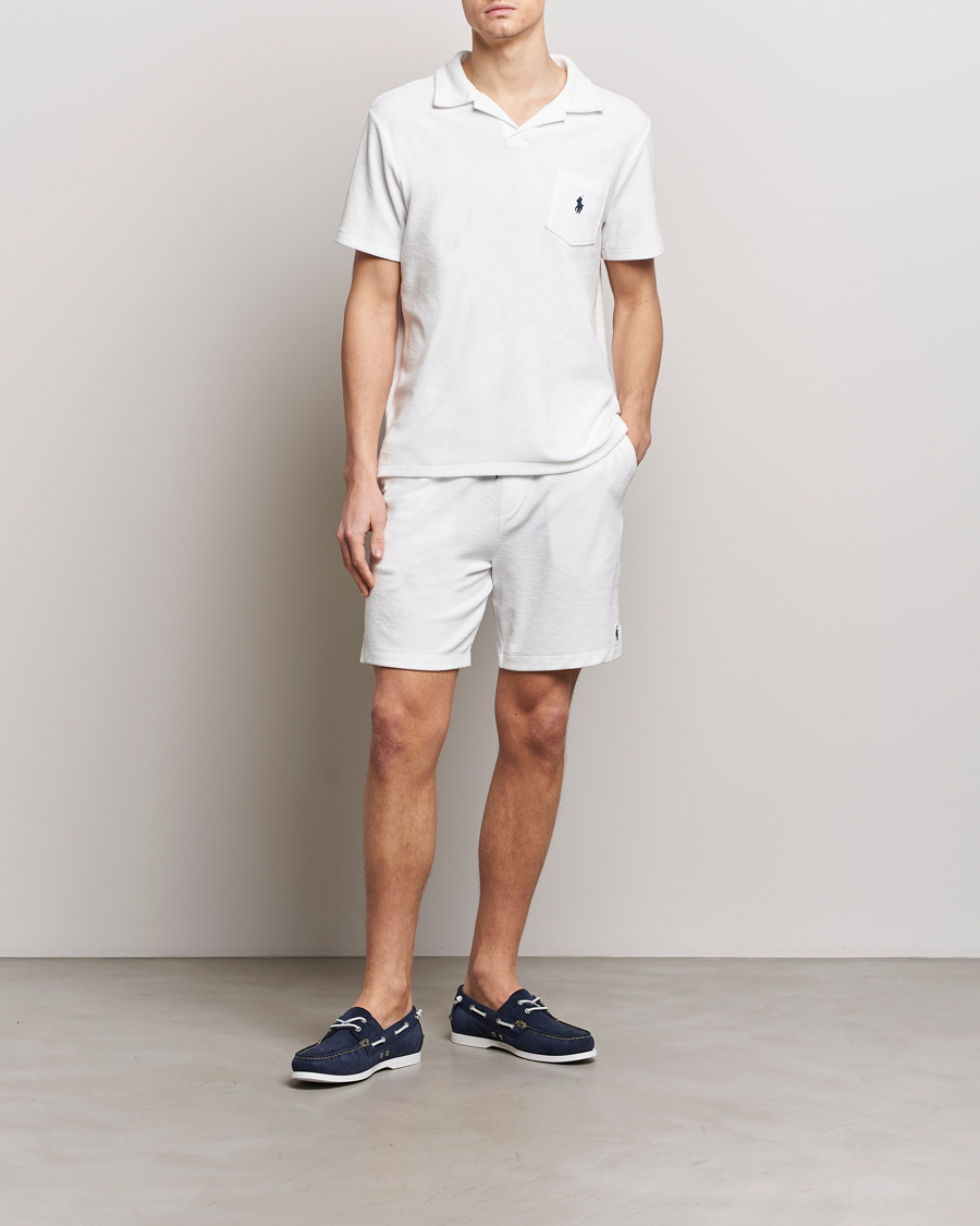 Herre | Pikéer | Polo Ralph Lauren | Cotton Terry Open Collar Polo White