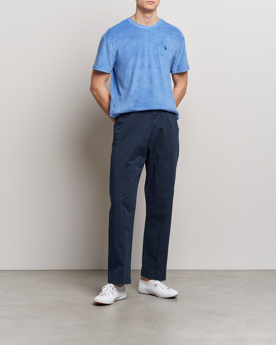 Herre | T-Shirts | Polo Ralph Lauren | Terry Cotton T-Shirt Harbor Island Blue