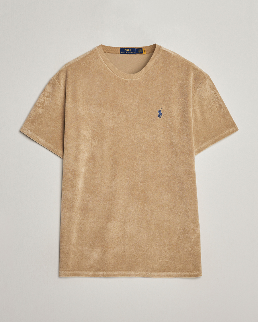 Herre | T-Shirts | Polo Ralph Lauren | Terry Cotton T-Shirt Coastal Beige