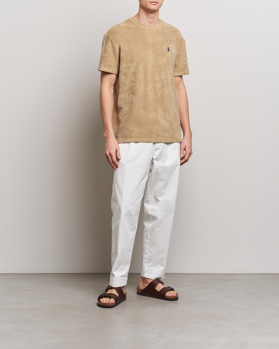 Herre | T-Shirts | Polo Ralph Lauren | Terry Cotton T-Shirt Coastal Beige