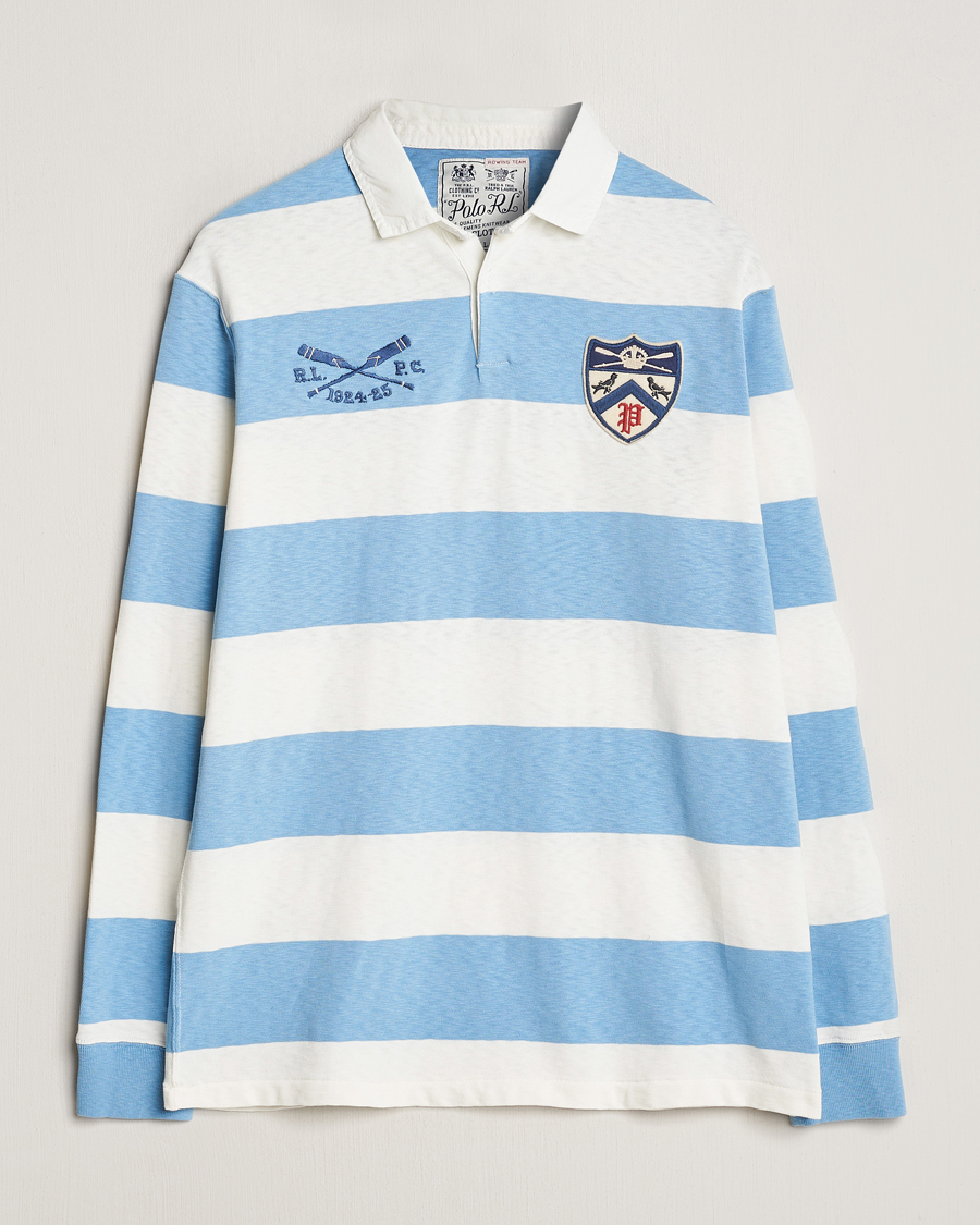 Herre | Gensere | Polo Ralph Lauren | Jersey Striped Rugger Powder Blue/Nevis