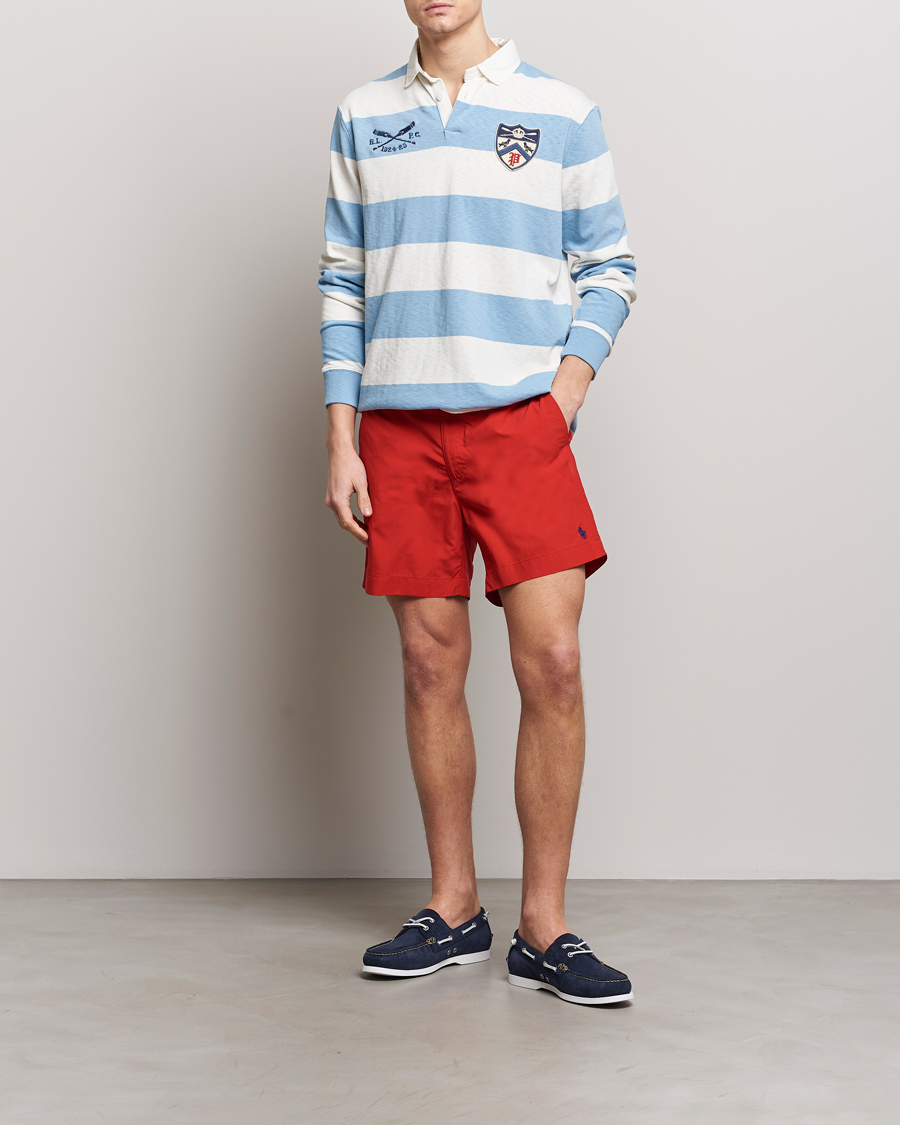 Herre | Gensere | Polo Ralph Lauren | Jersey Striped Rugger Powder Blue/Nevis