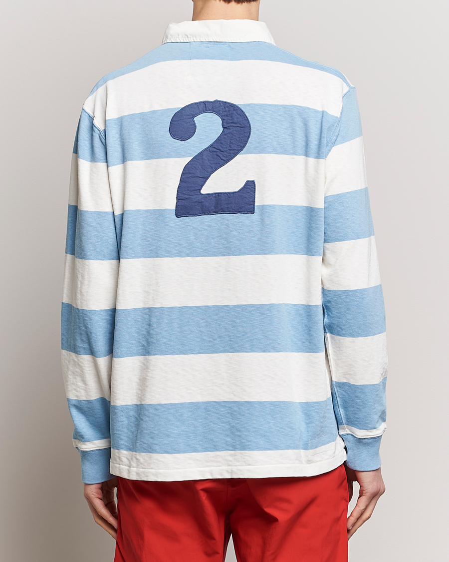 Herre | Gensere | Polo Ralph Lauren | Jersey Striped Rugger Powder Blue/Nevis