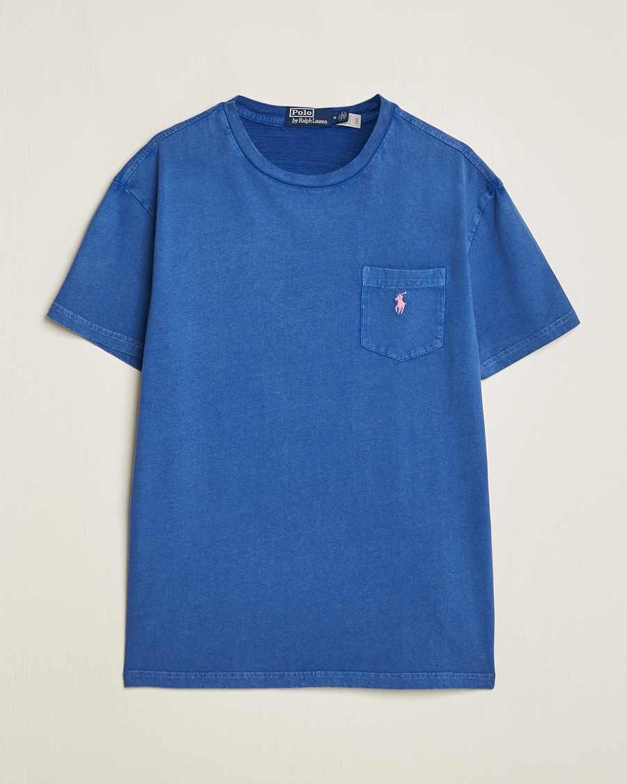 Herre | T-Shirts | Polo Ralph Lauren | Cotton Linen Crew Neck T-Shirt Beach Royal