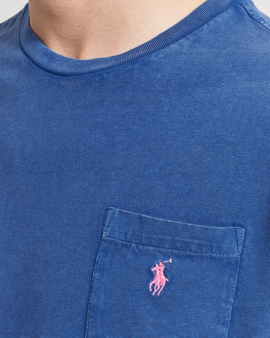 Herre | T-Shirts | Polo Ralph Lauren | Cotton Linen Crew Neck T-Shirt Beach Royal