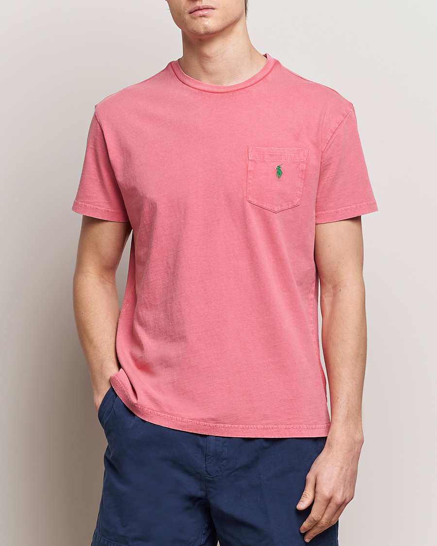 Herre | Nye produktbilder | Polo Ralph Lauren | Cotton Linen Crew Neck T-Shirt Pale Red