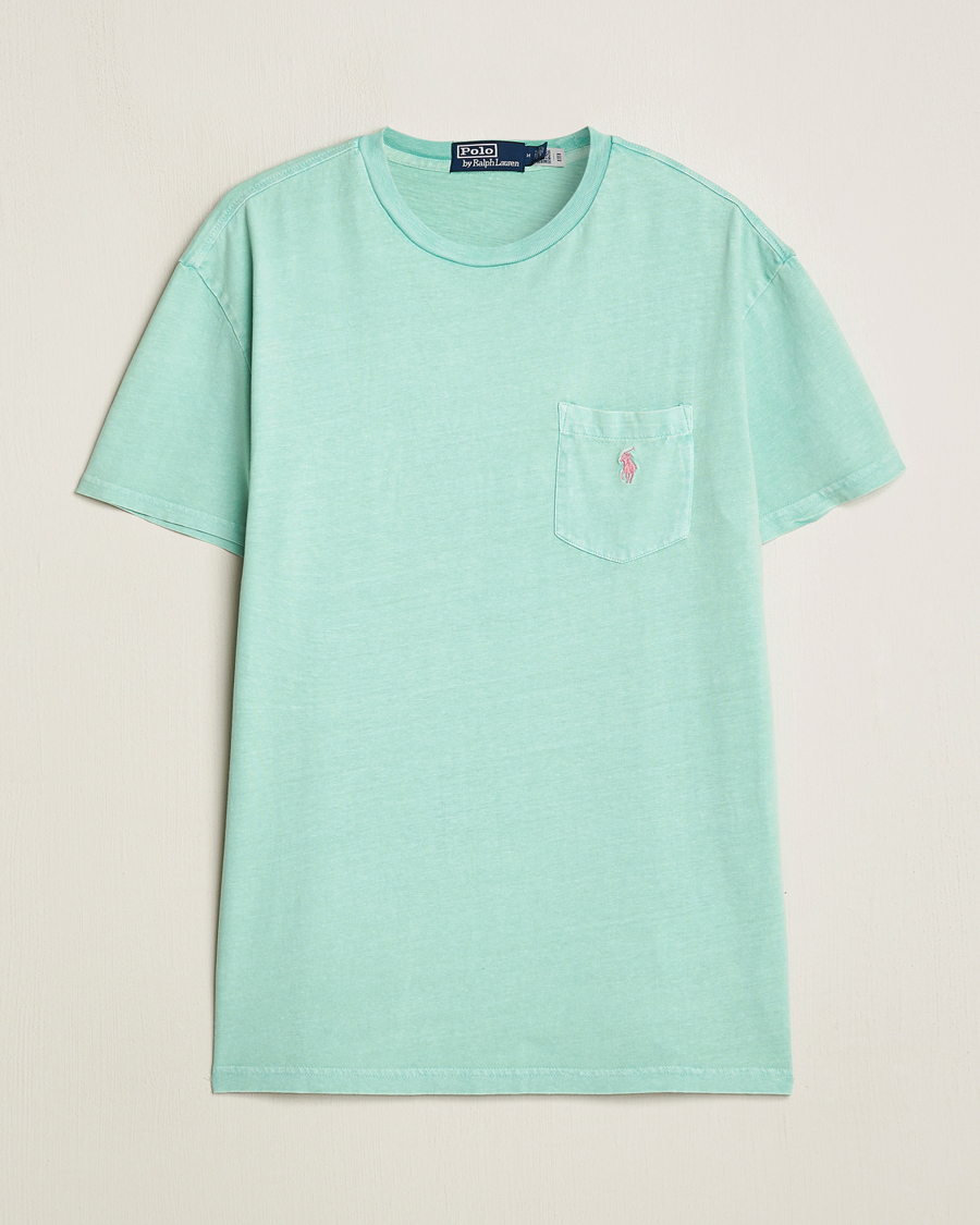 Herre | T-Shirts | Polo Ralph Lauren | Cotton Linen Crew Neck T-Shirt Celadon