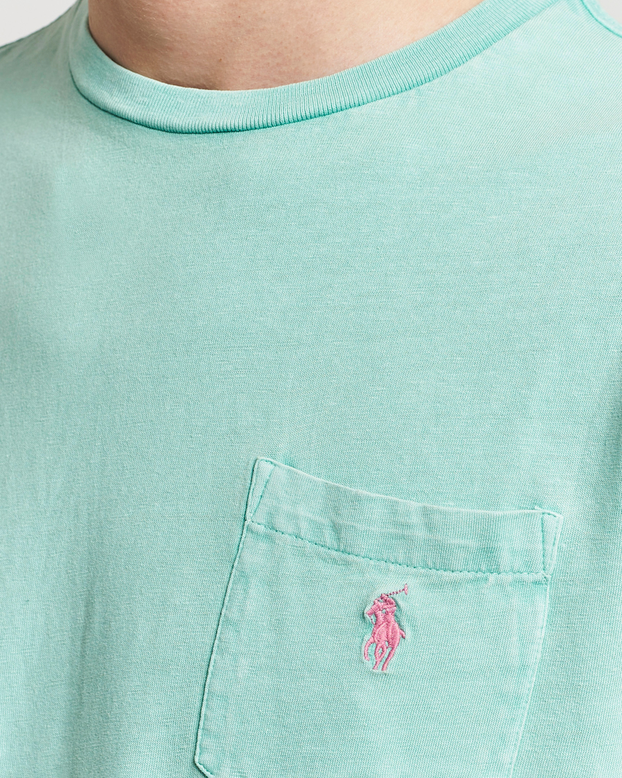 Herre | T-Shirts | Polo Ralph Lauren | Cotton Linen Crew Neck T-Shirt Celadon