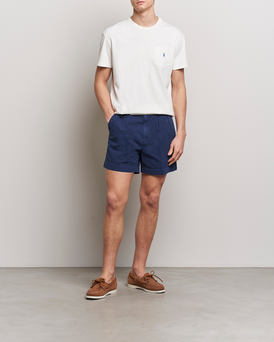 Herre | T-Shirts | Polo Ralph Lauren | Cotton Linen Crew Neck T-Shirt Ceramic White