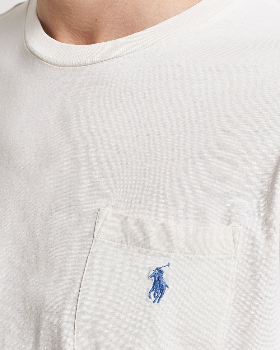 Herre | T-Shirts | Polo Ralph Lauren | Cotton Linen Crew Neck T-Shirt Ceramic White