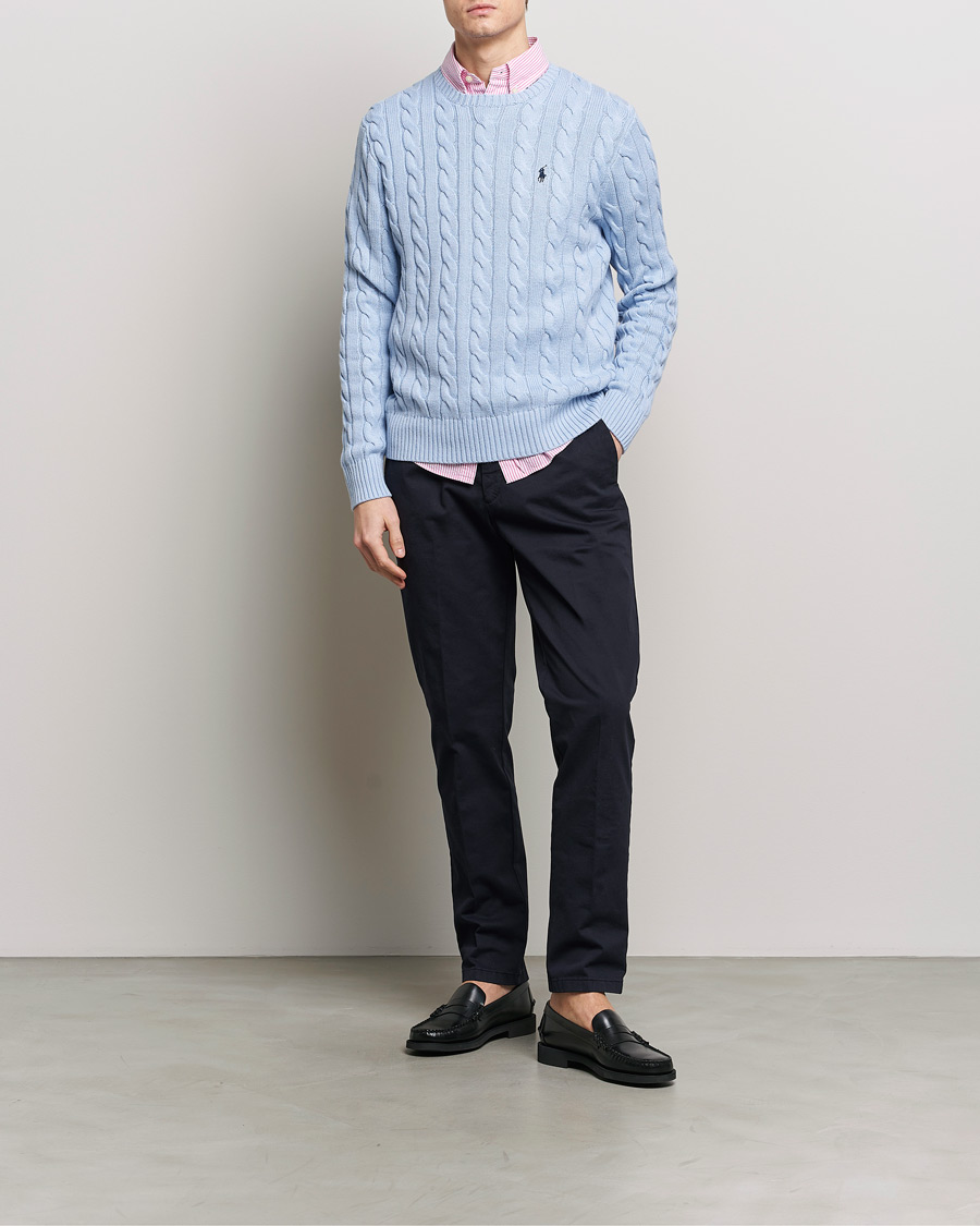 Herre | Gensere | Polo Ralph Lauren | Cotton Cable Pullover Blue Hyacinth