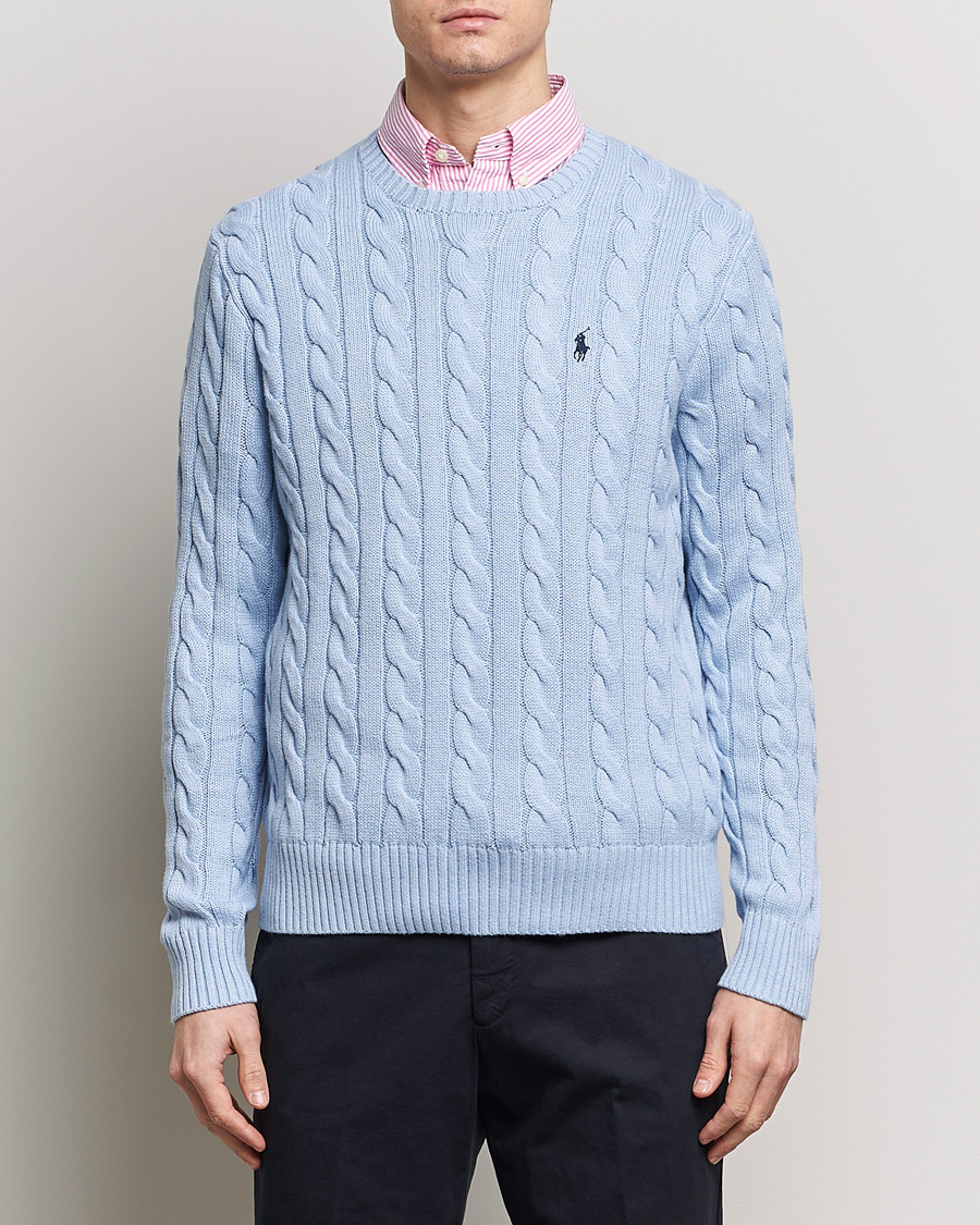 Herre | Lojalitetstilbud | Polo Ralph Lauren | Cotton Cable Pullover Blue Hyacinth