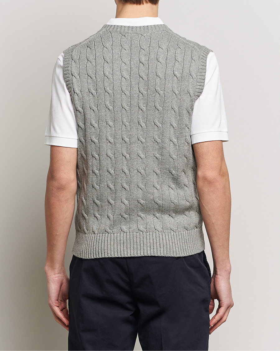 Herre | Gensere | Polo Ralph Lauren | Cotton Cable Vest Fawn Grey Heather