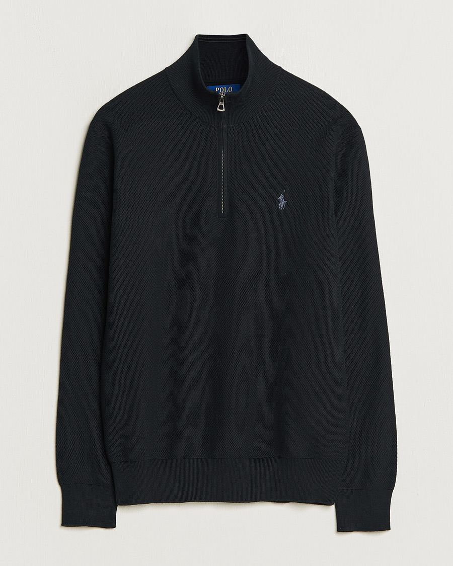 Herre | Gensere | Polo Ralph Lauren | Textured Half-Zip Polo Black