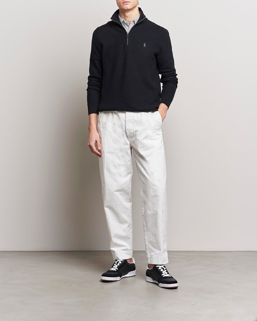 Herre | Gensere | Polo Ralph Lauren | Textured Half-Zip Polo Black