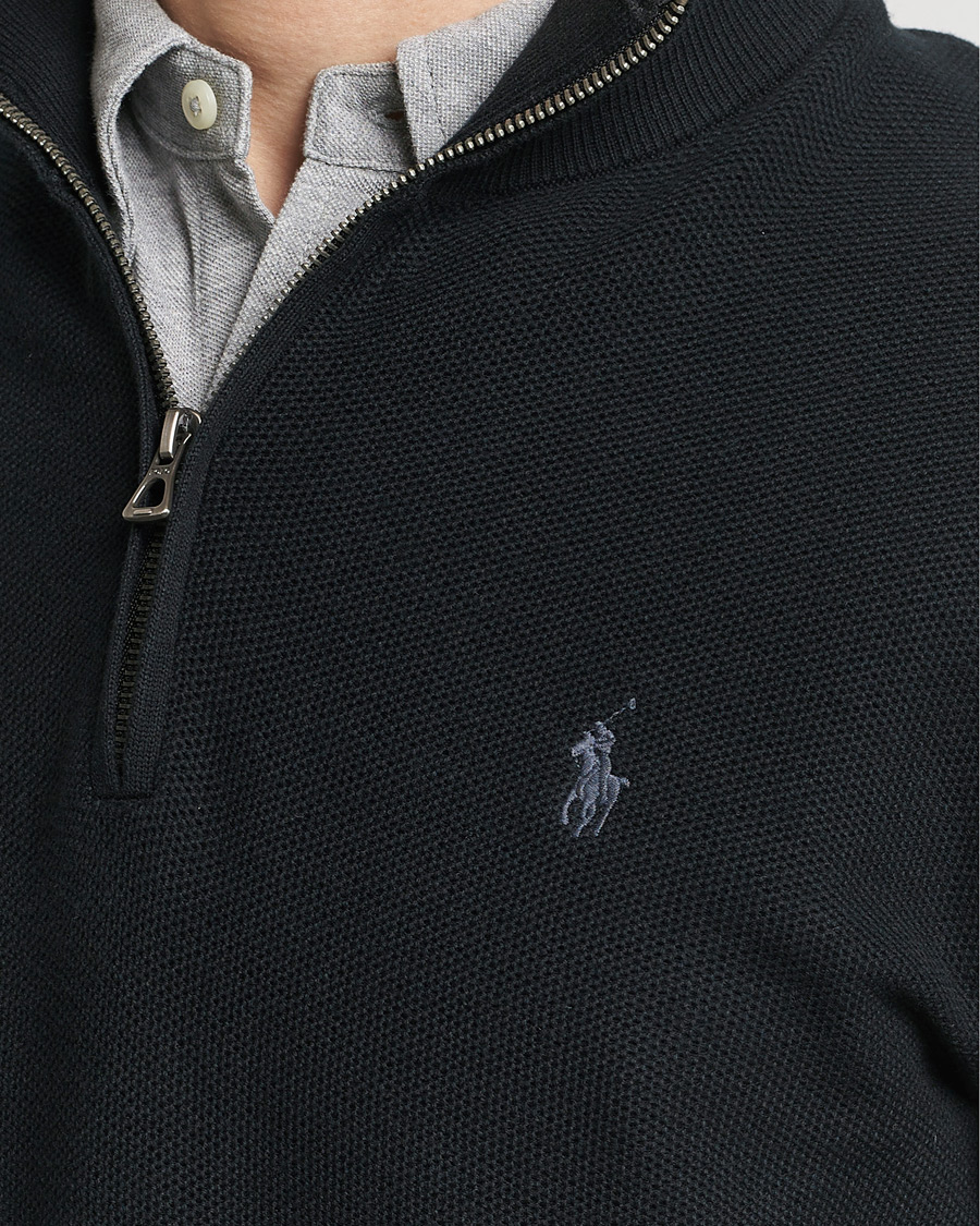Herre | Gensere | Polo Ralph Lauren | Textured Half Zip Polo Black