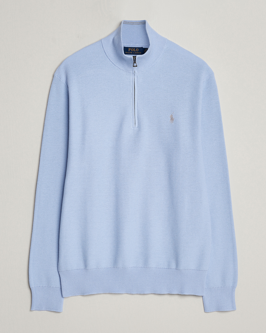Herre | Gensere | Polo Ralph Lauren | Textured Half-Zip Blue Hyacinth