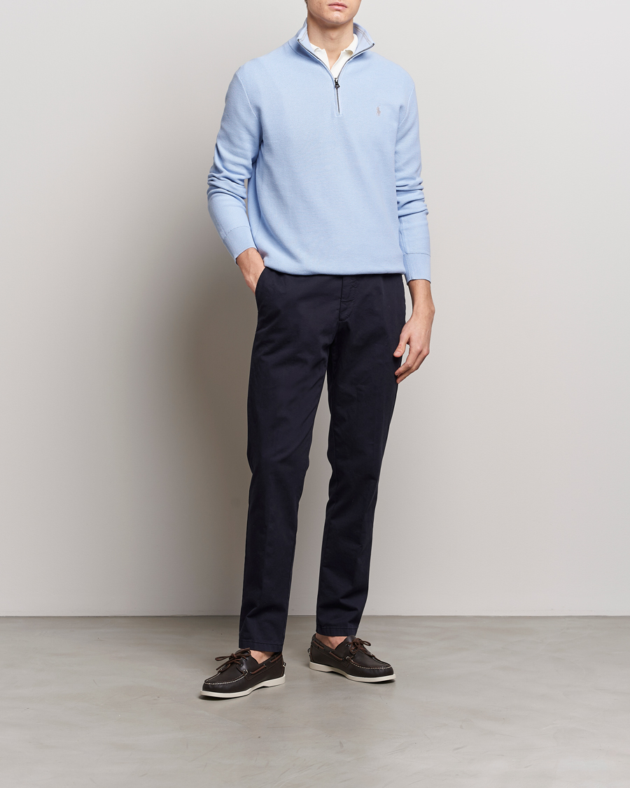 Herre | Gensere | Polo Ralph Lauren | Textured Half-Zip Blue Hyacinth