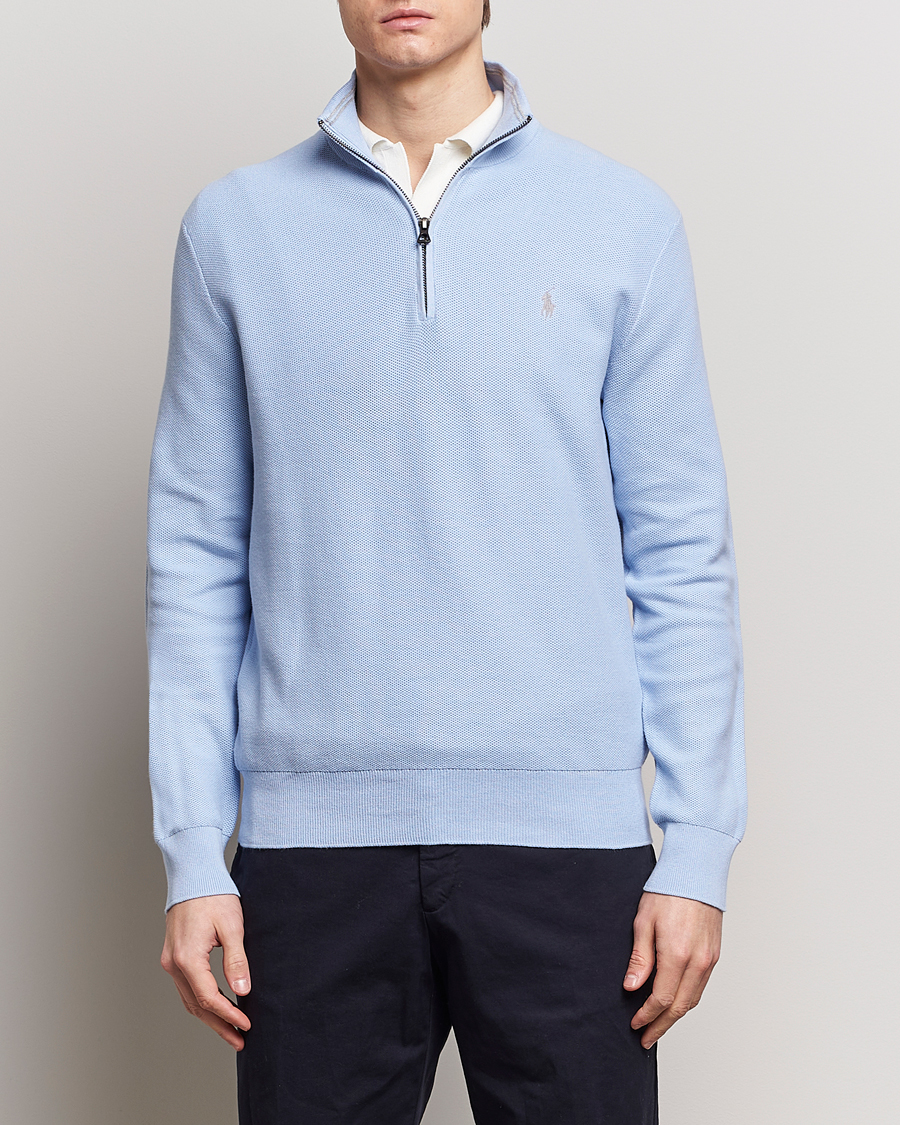 Herr | Half-zip | Polo Ralph Lauren | Textured Half-Zip Blue Hyacinth