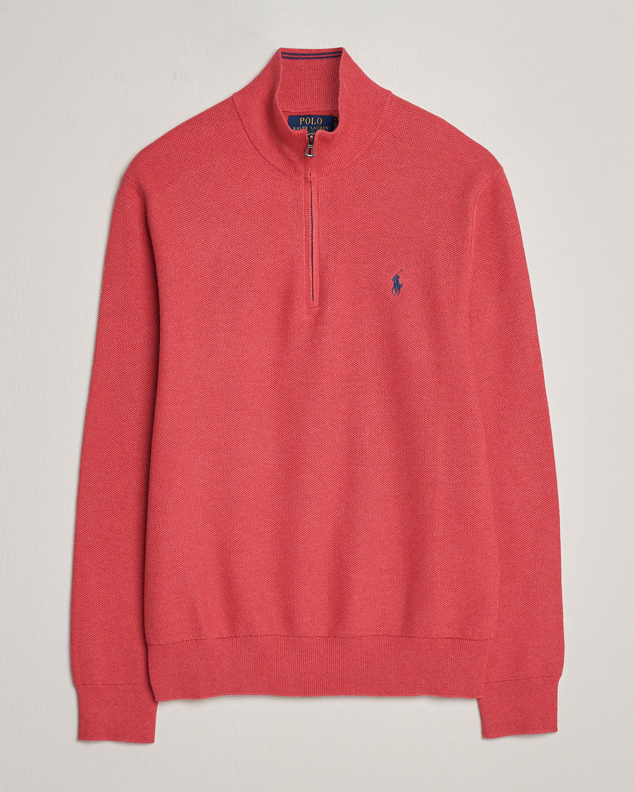 Herre | Gensere | Polo Ralph Lauren | Textured Half Zip Nantucket Red Heather