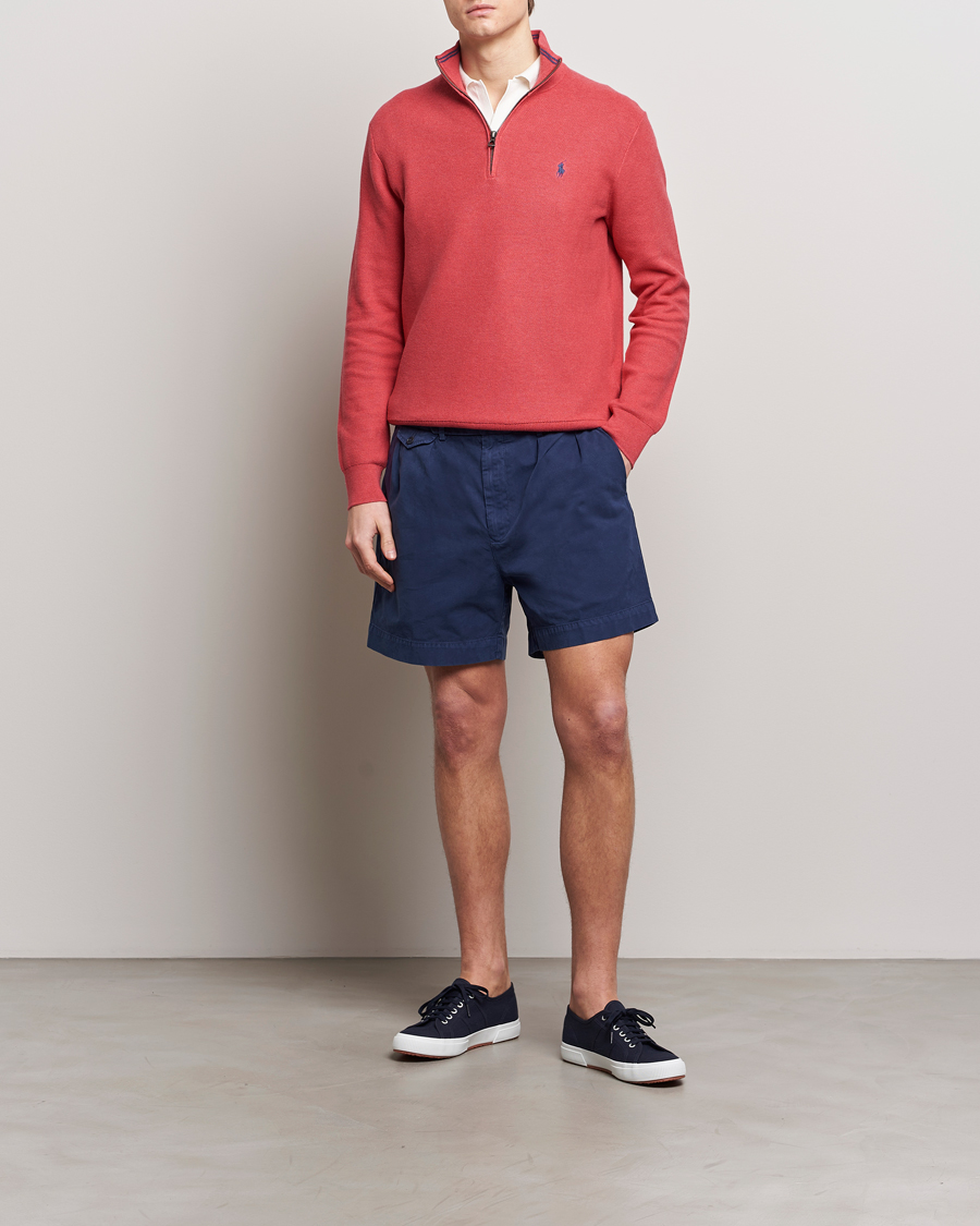 Herre | Gensere | Polo Ralph Lauren | Textured Half Zip Nantucket Red Heather