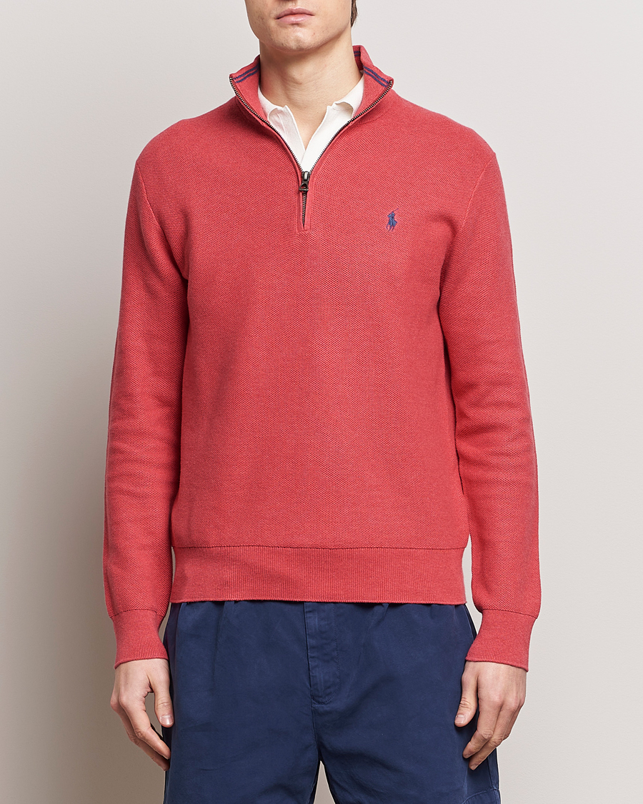 Herre | Klær | Polo Ralph Lauren | Textured Half Zip Nantucket Red Heather