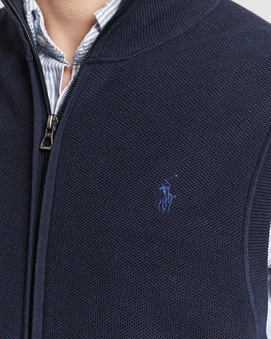 Herre | Gensere | Polo Ralph Lauren | Cotton Full-Zip Vest Navy Heather