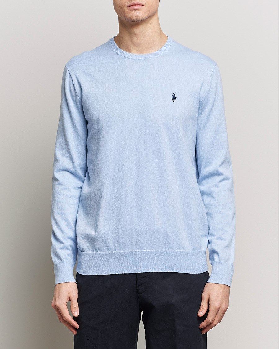 Herre | Salg | Polo Ralph Lauren | Cotton Crew Neck Sweater Blue Hyacinth