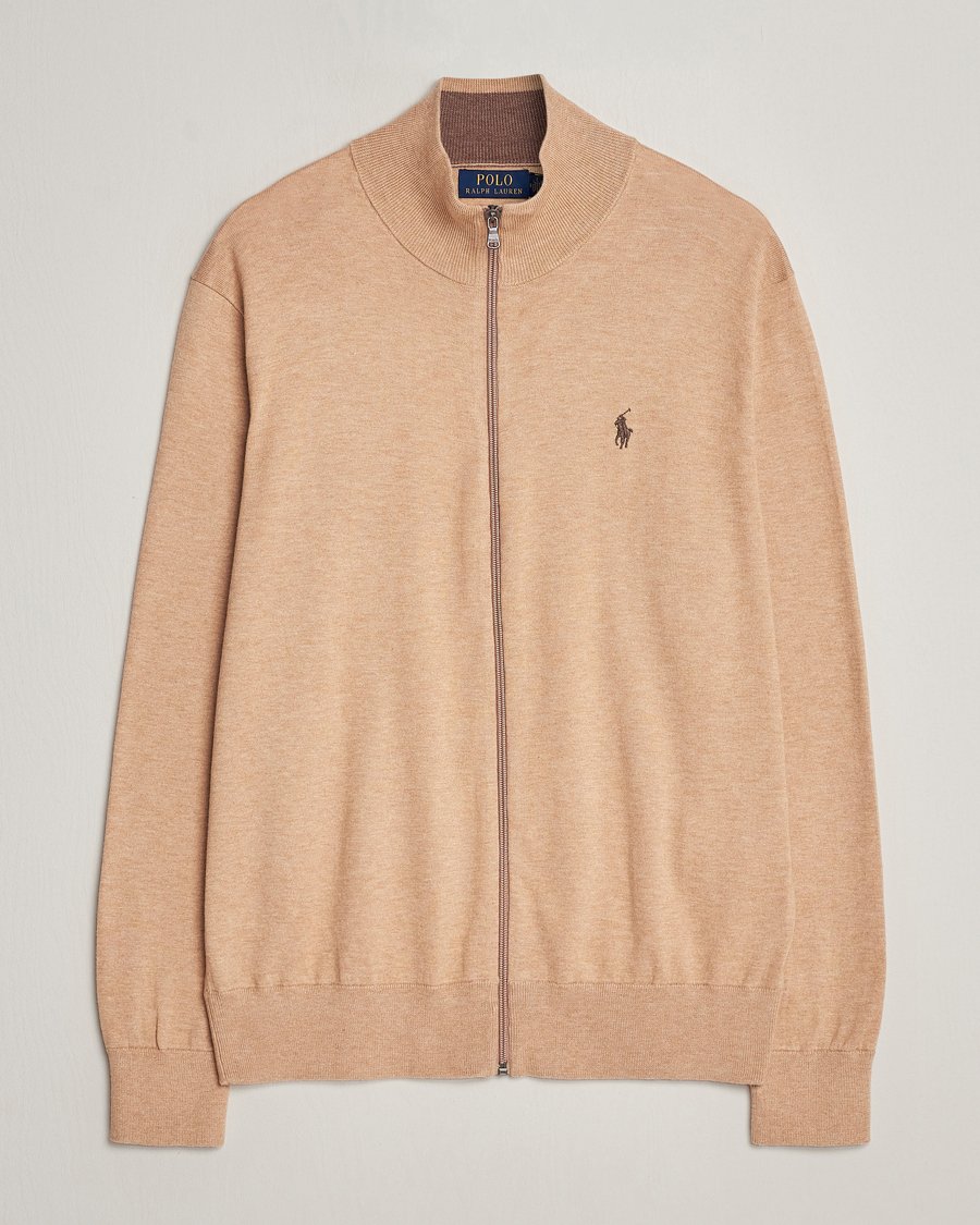 Herre | Gensere | Polo Ralph Lauren | Cotton Full-Zip Camel Melange