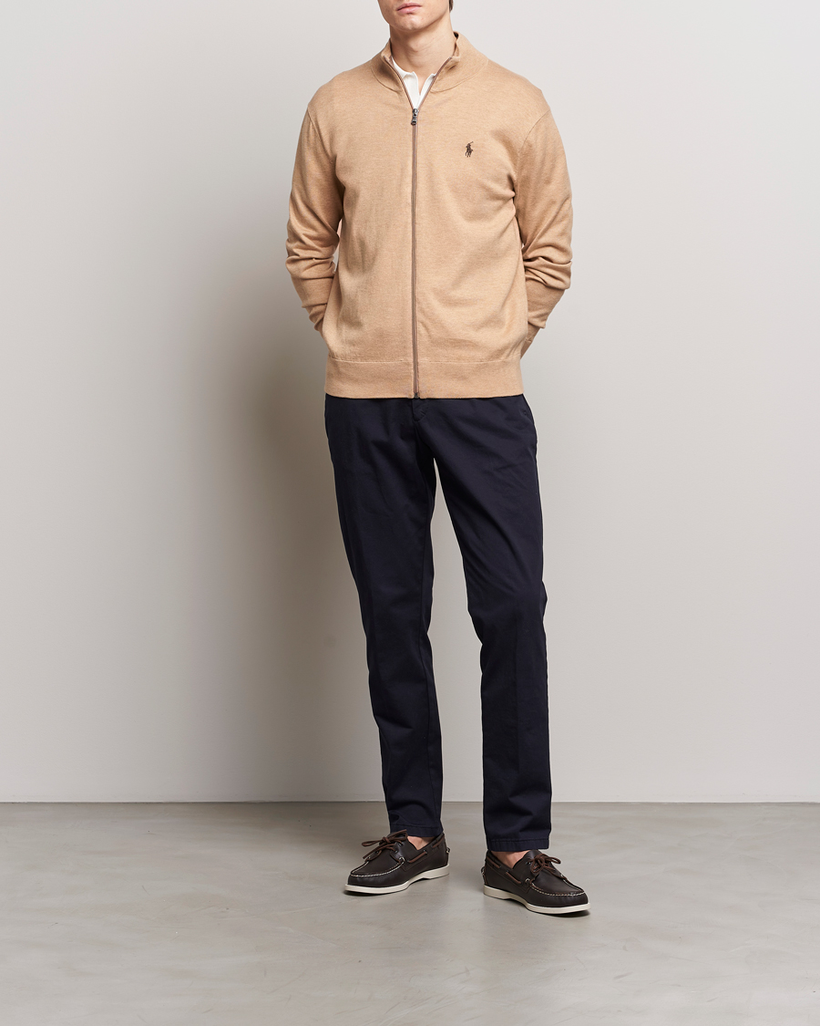 Herre | Gensere | Polo Ralph Lauren | Cotton Full-Zip Camel Melange