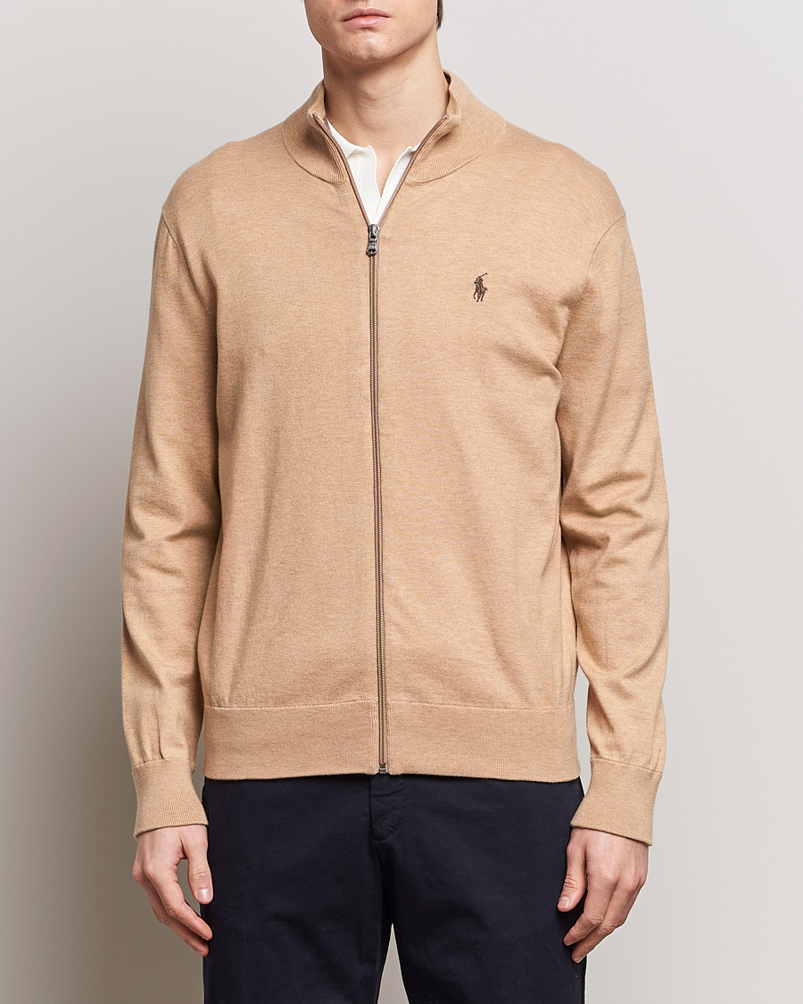 Herr | Tröjor | Polo Ralph Lauren | Cotton Full-Zip Camel Melange