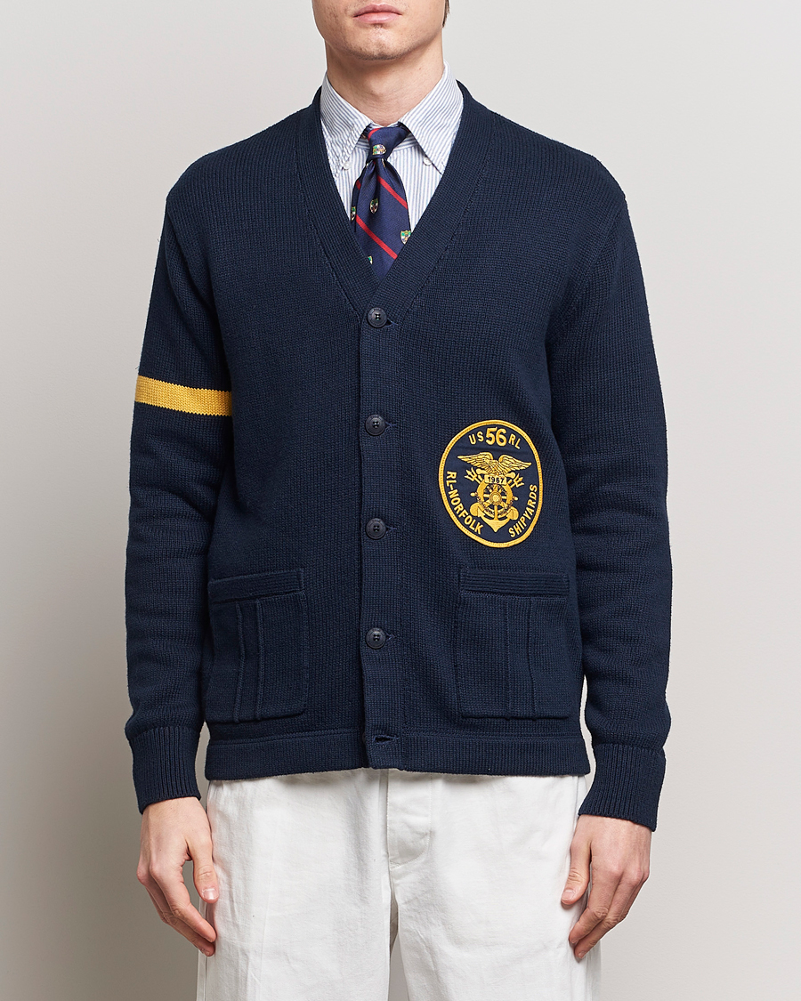 Herre | Salg klær | Polo Ralph Lauren | Cotton Varsity Cardigan Aviator Navy