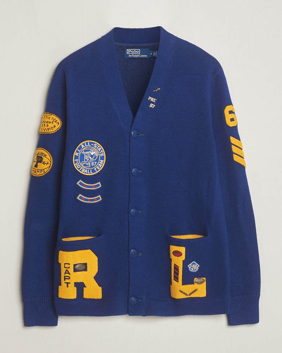 Herre | Gensere | Polo Ralph Lauren | Cotton Varsity Patch Cardigan Royal Combo