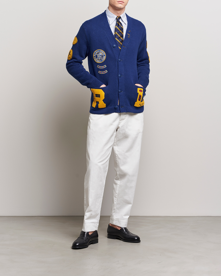 Herre | Gensere | Polo Ralph Lauren | Cotton Varsity Patch Cardigan Royal Combo